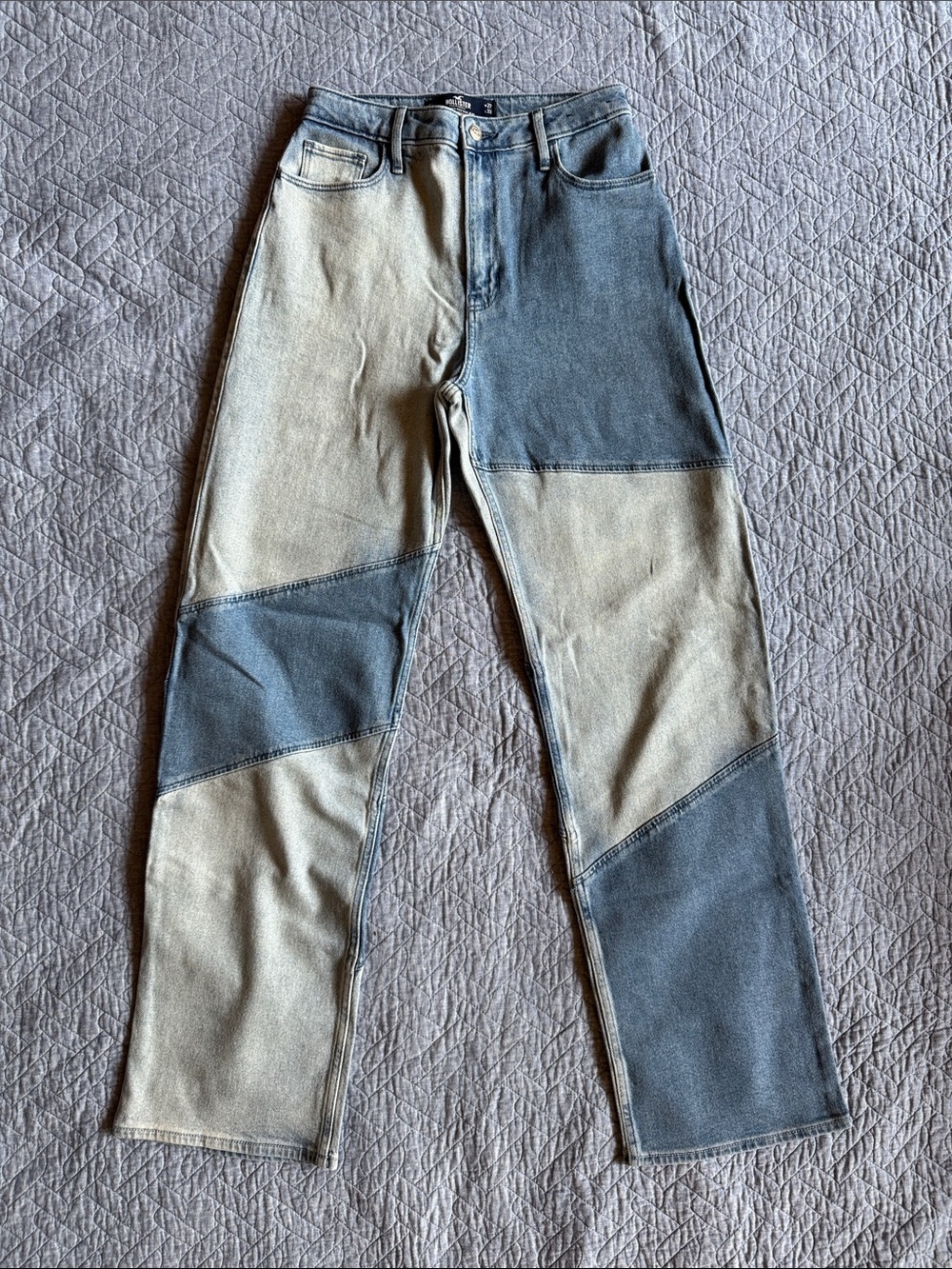 Hollister Two-Tone Ultra High-Rise Dad Jeans